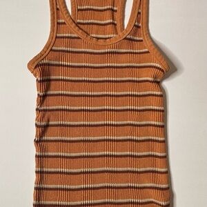 Striped Tan Women's Tank Top